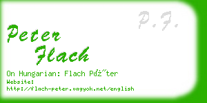 peter flach business card